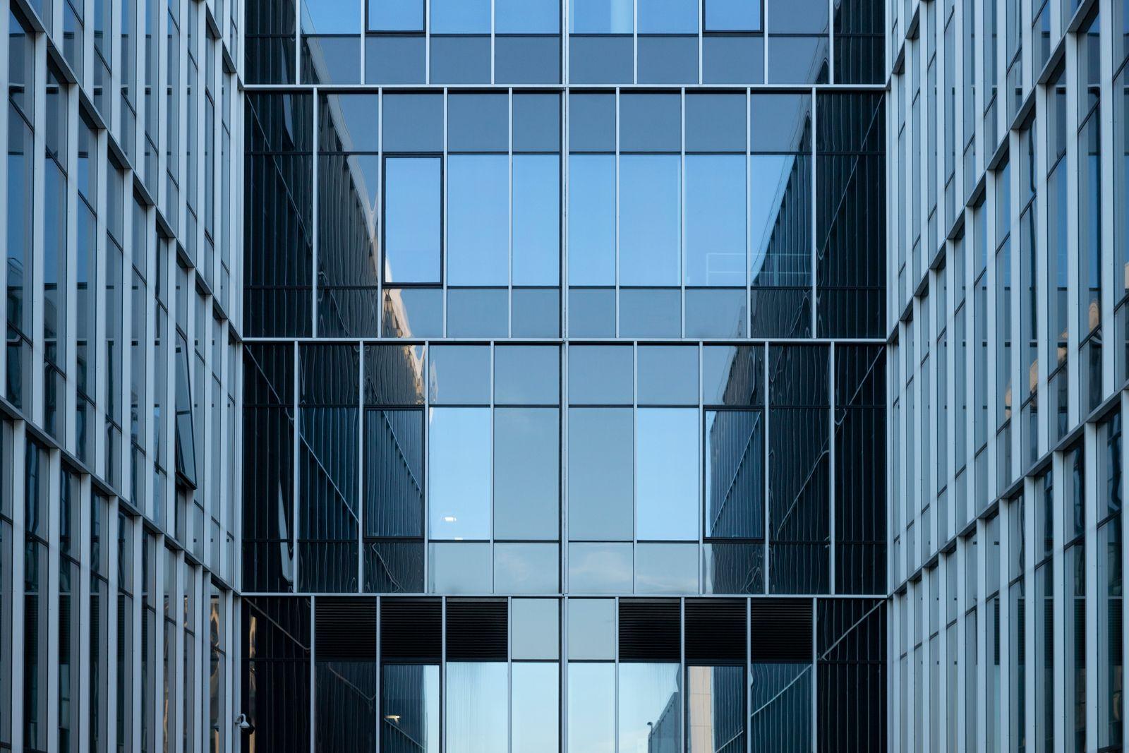 Reflective glass facade of Junction Business Park