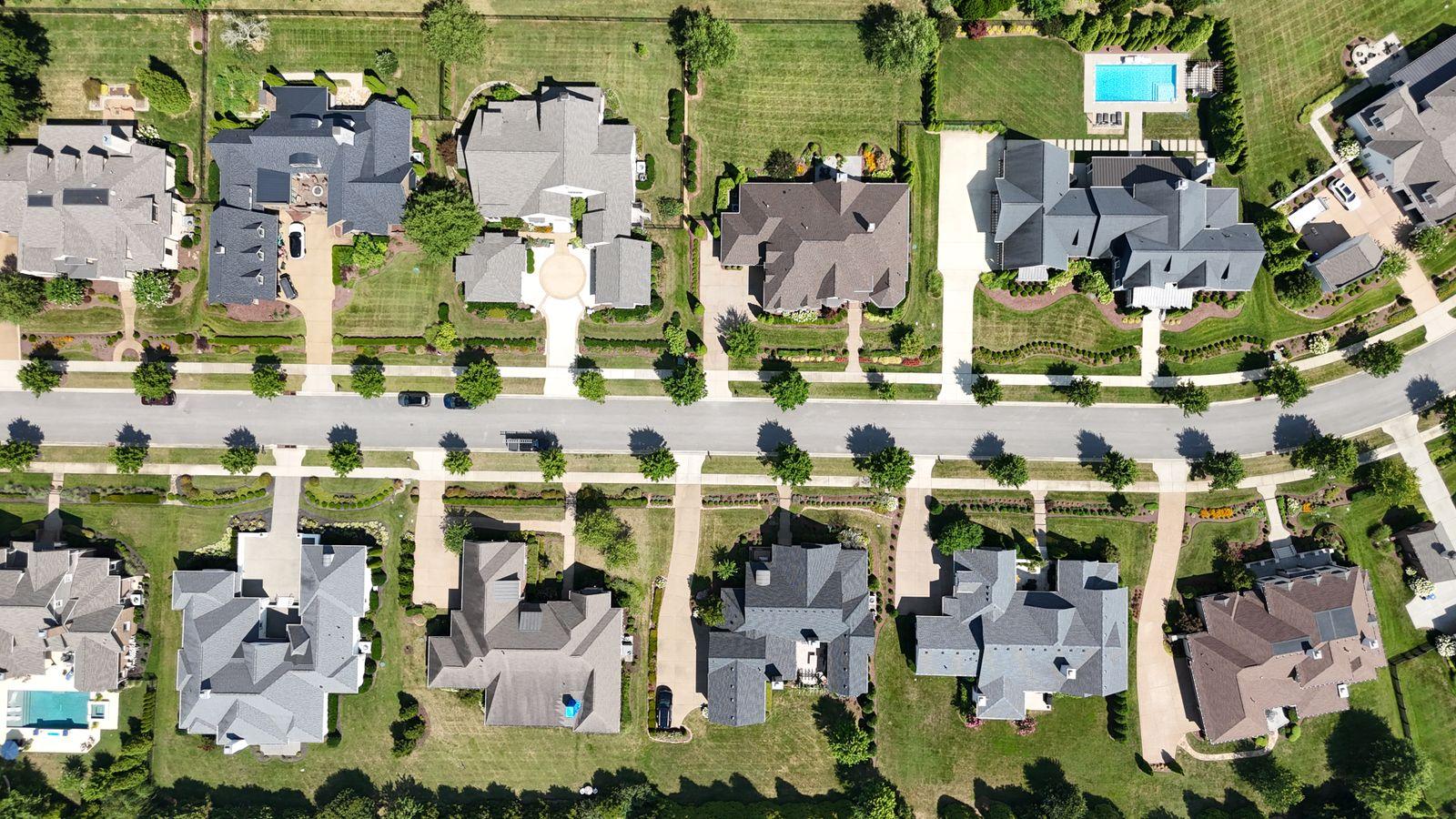Aerial view of the wooded Life Camp site planned for Whitestone Villas